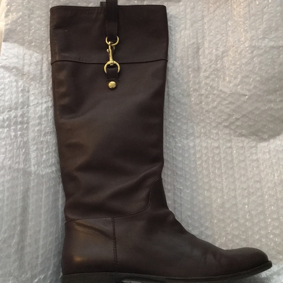 Coach Brown leather knee-high boots 9 1/2 - Picture 2 of 8